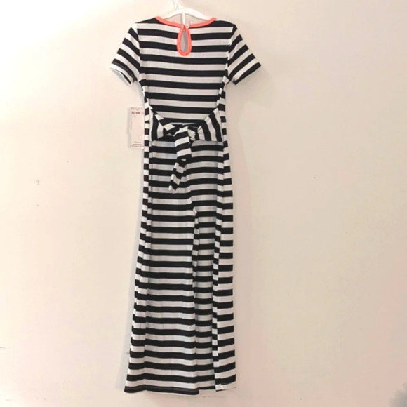 Girl's Striped Knit Jumpsuits - Picture 3 of 8